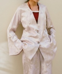 sahara（サハラ）の「Satin Jacquard Jacket/サテンジャガードジャケット（ノーカラージャケット）」