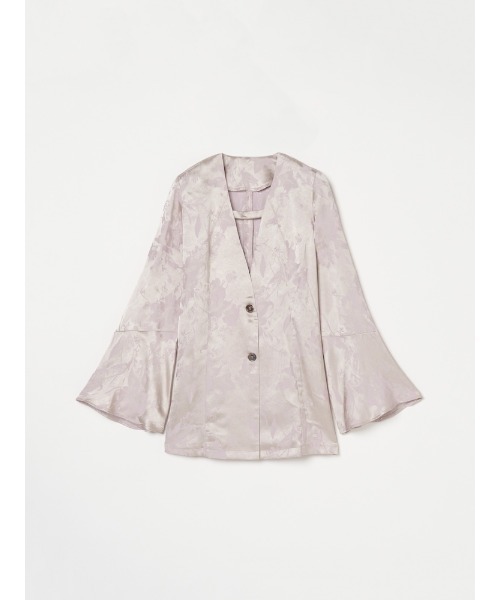 sahara（サハラ）の「Satin Jacquard Jacket/サテンジャガードジャケット（ノーカラージャケット・レディース・ライトブルー/パープル・FREE）」の20枚目の写真