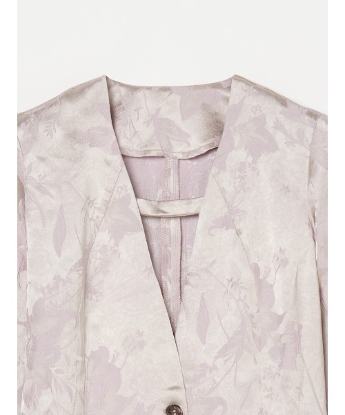 sahara（サハラ）の「Satin Jacquard Jacket/サテンジャガードジャケット（ノーカラージャケット・レディース・ライトブルー/パープル・FREE）」の21枚目の写真