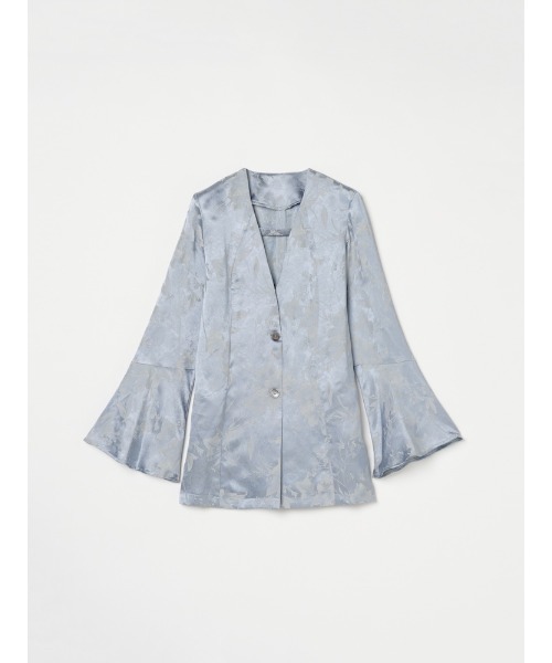 sahara（サハラ）の「Satin Jacquard Jacket/サテンジャガードジャケット（ノーカラージャケット・レディース・ライトブルー/パープル・FREE）」の19枚目の写真