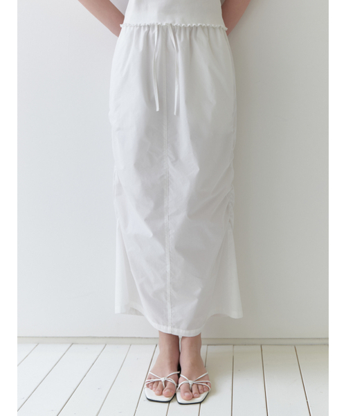 RE_L（リエル）の「Bas H shirring skirt (white)（スカート・レディース・その他・FREE）」の2枚目の写真