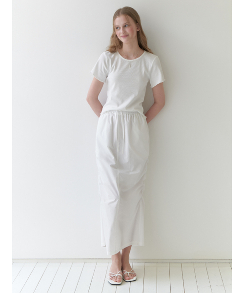RE_L（リエル）の「Bas H shirring skirt (white)（スカート・レディース・その他・FREE）」の4枚目の写真