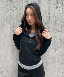 3.3 Field Trip  | 3.3 Field Trip／ヘンリーネックフーディートップス（起毛）(Tシャツ/カットソー)