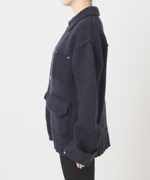 JOURNAL STANDARD（ジャーナルスタンダード）の「ローゲージニットブルゾン（カーディガン/ボレロ・レディース・ネイビー/キャメル・FREE）」の19枚目の写真