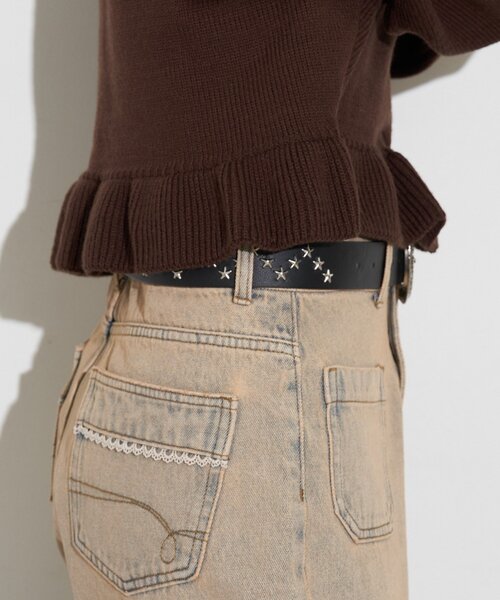 CIAOPANIC（チャオパニック）の「星形スタッズベルト（ベルト・レディース・ブラウン/ブラック・ONE SIZE）」の5枚目の写真