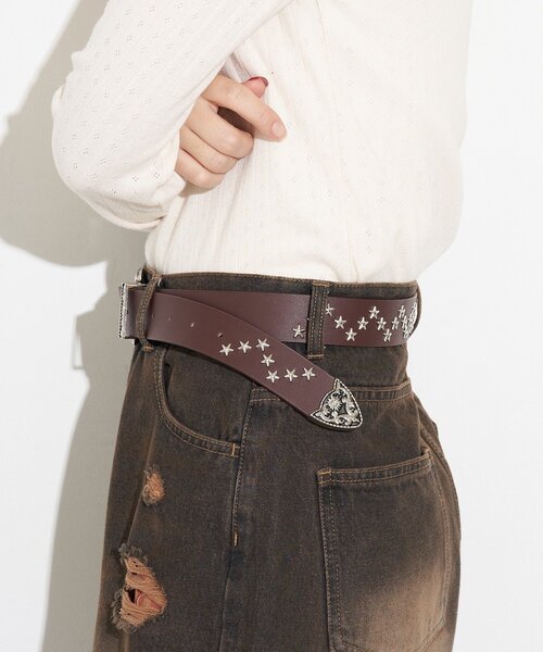 CIAOPANIC（チャオパニック）の「星形スタッズベルト（ベルト・レディース・ブラウン/ブラック・ONE SIZE）」の13枚目の写真