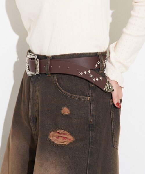 CIAOPANIC（チャオパニック）の「星形スタッズベルト（ベルト・レディース・ブラウン/ブラック・ONE SIZE）」の14枚目の写真