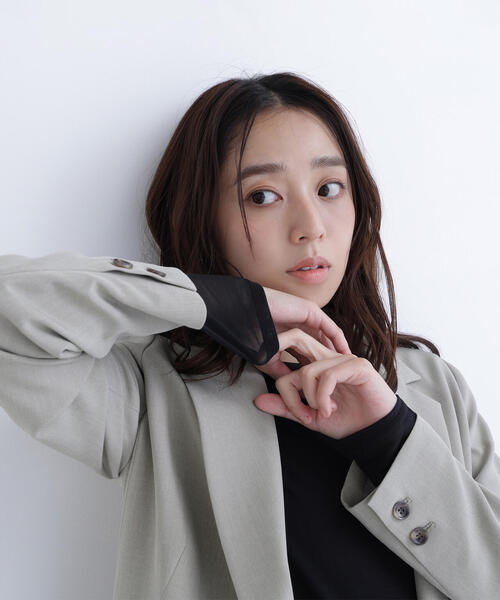 NATURAL BEAUTY BASIC（ナチュラルビューティーベーシック）の「◇シアーカフスカットソー（Tシャツ/カットソー・レディース・オフホワイト/グリーン系その他3/ブラック・FREE）」の15枚目の写真