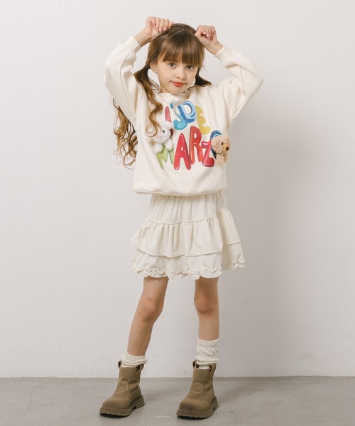 URBAN CHERRY（アーバンチェリー）の「ぬいぐるみ付ロゴプリントトレーナー（スウェット・キッズ・アイボリー/ネイビー・110cm/140cm/120cm/130cm/150cm）」の13枚目の写真