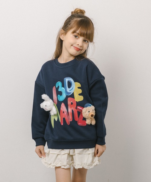 URBAN CHERRY（アーバンチェリー）の「ぬいぐるみ付ロゴプリントトレーナー（スウェット・キッズ・アイボリー/ネイビー・110cm/140cm/120cm/130cm/150cm）」の15枚目の写真