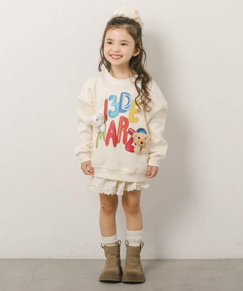 URBAN CHERRY（アーバンチェリー）の「ぬいぐるみ付ロゴプリントトレーナー（スウェット・キッズ・アイボリー/ネイビー・110cm/140cm/120cm/130cm/150cm）」の11枚目の写真