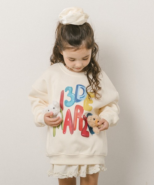 URBAN CHERRY（アーバンチェリー）の「ぬいぐるみ付ロゴプリントトレーナー（スウェット・キッズ・アイボリー/ネイビー・110cm/140cm/120cm/130cm/150cm）」の7枚目の写真