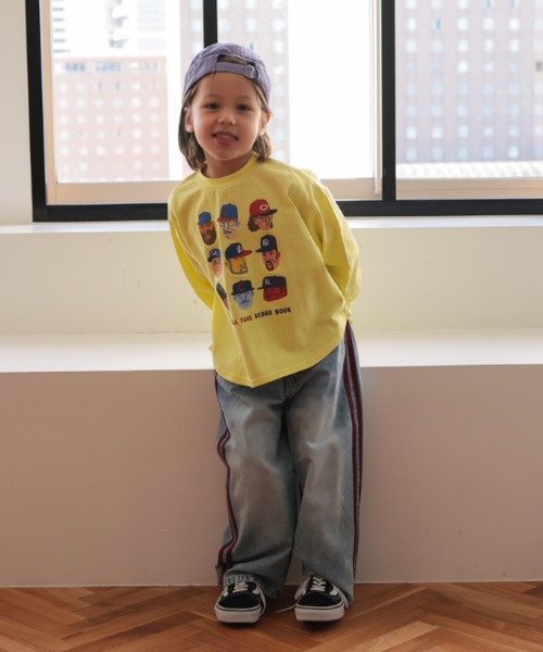 Ocean&Ground（オーシャン&グラウンド）の「BASEBALL PLAYERﾌﾟﾘﾝﾄﾛﾝT【ONLINE EXCLUSIVE】（Tシャツ/カットソー・キッズ・オフホワイト/ブラック/イエロー・80/90/100/110/120/130/140）」の11枚目の写真