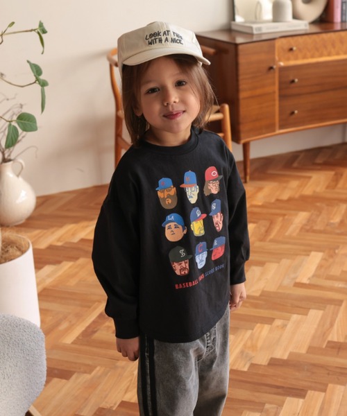 Ocean&Ground（オーシャン&グラウンド）の「BASEBALL PLAYERﾌﾟﾘﾝﾄﾛﾝT【ONLINE EXCLUSIVE】（Tシャツ/カットソー・キッズ・オフホワイト/ブラック/イエロー・80/90/100/110/120/130/140）」の12枚目の写真