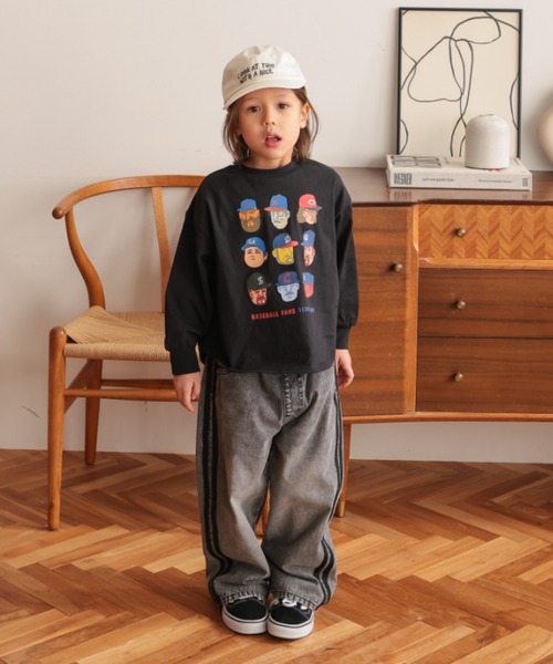 Ocean&Ground（オーシャン&グラウンド）の「BASEBALL PLAYERﾌﾟﾘﾝﾄﾛﾝT【ONLINE EXCLUSIVE】（Tシャツ/カットソー・キッズ・オフホワイト/ブラック/イエロー・80/90/100/110/120/130/140）」の13枚目の写真