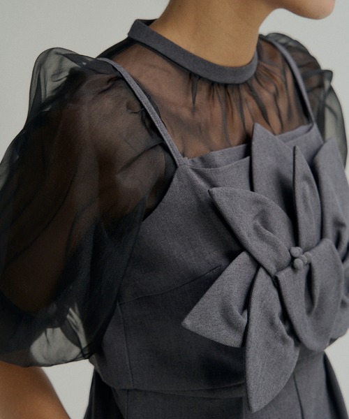 LE'RURE(リルアー)の「Flower bustier set combinaison(パンツドレス・レディース・ベージュ/グレー/ブラック・M-Long/MEDIUM/SMALL)」の2枚目の写真