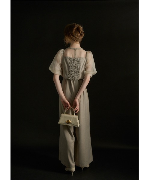 LE'RURE(リルアー)の「Flower bustier set combinaison(パンツドレス・レディース・ベージュ/グレー/ブラック・M-Long/MEDIUM/SMALL)」の6枚目の写真