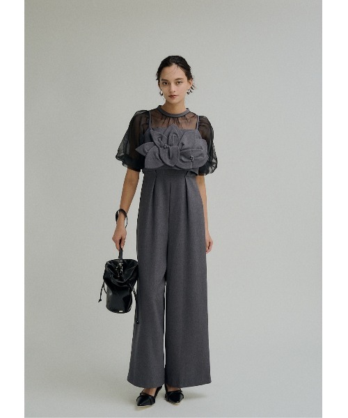 LE'RURE(リルアー)の「Flower bustier set combinaison(パンツドレス・レディース・ベージュ/グレー/ブラック・M-Long/MEDIUM/SMALL)」の12枚目の写真