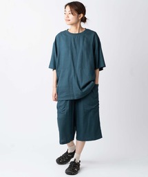 【涼】麻レーヨンガーデニングクロップドパンツ