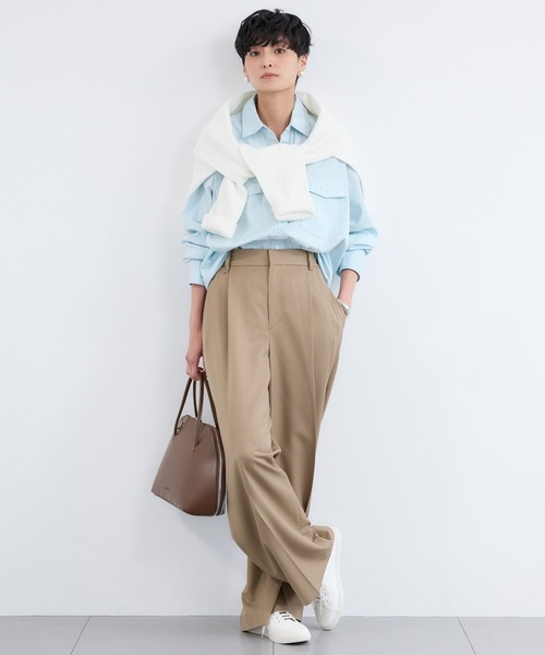 BARNYARDSTORM（バンヤードストーム）の「BARNYARDSTORM / ガーメントダイＷポケットシャツ / ハンドウォッシャブル（シャツ/ブラウス・レディース・ベージュ/ブルー・FREE）」の17枚目の写真