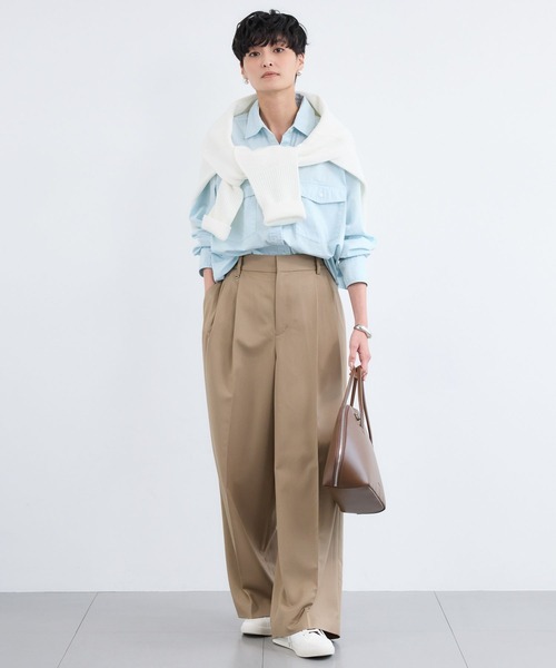 BARNYARDSTORM（バンヤードストーム）の「BARNYARDSTORM / ガーメントダイＷポケットシャツ / ハンドウォッシャブル（シャツ/ブラウス・レディース・ベージュ/ブルー・FREE）」の18枚目の写真