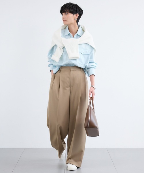 BARNYARDSTORM（バンヤードストーム）の「BARNYARDSTORM / ガーメントダイＷポケットシャツ / ハンドウォッシャブル（シャツ/ブラウス・レディース・ベージュ/ブルー・FREE）」の6枚目の写真