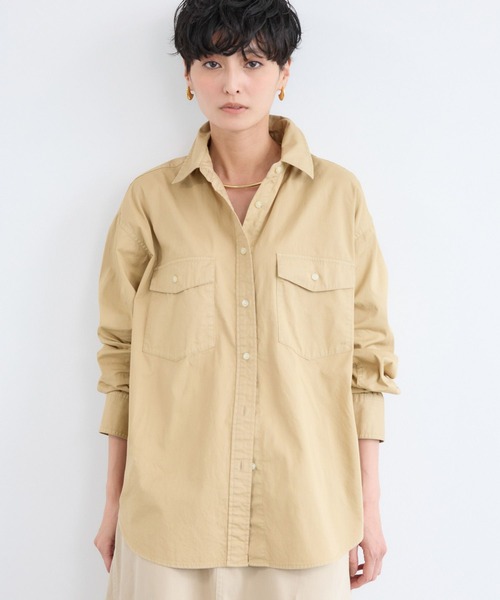 BARNYARDSTORM（バンヤードストーム）の「BARNYARDSTORM / ガーメントダイＷポケットシャツ / ハンドウォッシャブル（シャツ/ブラウス・レディース・ベージュ/ブルー・FREE）」の13枚目の写真