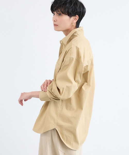 BARNYARDSTORM（バンヤードストーム）の「BARNYARDSTORM / ガーメントダイＷポケットシャツ / ハンドウォッシャブル（シャツ/ブラウス・レディース・ベージュ/ブルー・FREE）」の14枚目の写真