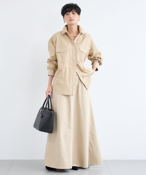 BARNYARDSTORM（バンヤードストーム）の「BARNYARDSTORM / ガーメントダイＷポケットシャツ / ハンドウォッシャブル（シャツ/ブラウス・レディース・ベージュ/ブルー・FREE）」の7枚目の写真