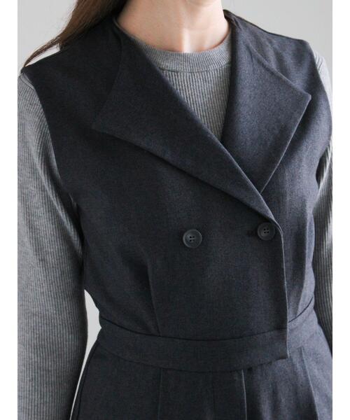 Te chichi（テチチ）の「ツイーディーダブルコンビネゾン（サロペット/オーバーオール・レディース・チャコールグレー/ブラウン・F）」の17枚目の写真