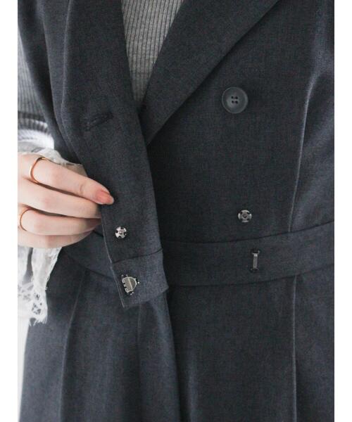 Te chichi（テチチ）の「ツイーディーダブルコンビネゾン（サロペット/オーバーオール・レディース・チャコールグレー/ブラウン・F）」の8枚目の写真