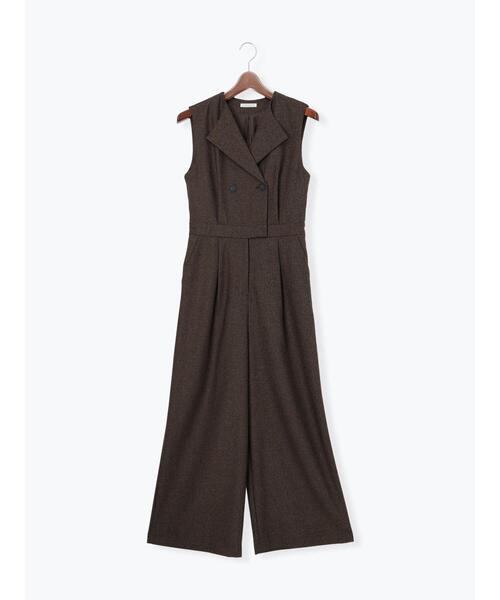 Te chichi（テチチ）の「ツイーディーダブルコンビネゾン（サロペット/オーバーオール・レディース・チャコールグレー/ブラウン・F）」の12枚目の写真