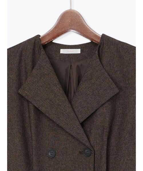 Te chichi（テチチ）の「ツイーディーダブルコンビネゾン（サロペット/オーバーオール・レディース・チャコールグレー/ブラウン・F）」の3枚目の写真