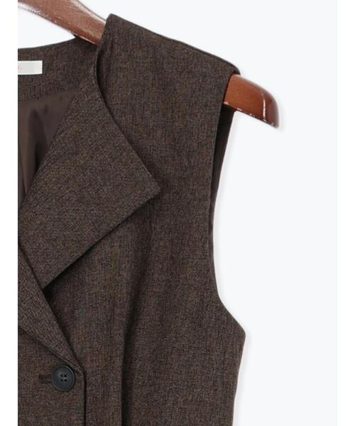 Te chichi（テチチ）の「ツイーディーダブルコンビネゾン（サロペット/オーバーオール・レディース・チャコールグレー/ブラウン・F）」の4枚目の写真