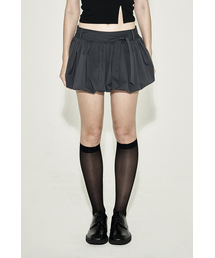BELT SHIRRING MINI SKIRT CHARCOAL