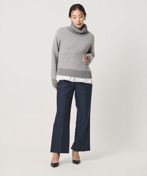 A DAY IN THE LIFE UNITED ARROWS(アデイインザライフユナイテッドアローズ)の「ラメ バイアスジャガード オフタートルニット グレー <A DAY IN THE LIFE>(ニット/セーター・レディース・グレー系・FREE)」の3枚目の写真