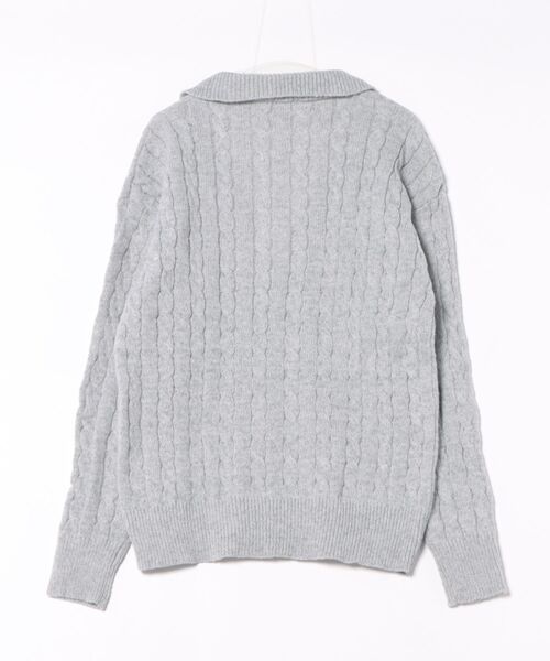 NOWLE(ノウル)の「【NOWLE】ケーブル編み フェイクレイヤード スキッパーニット(ニット/セーター・メンズ・ライトベージュ/ライトブルー/ライトグレー・MEDIUM/LARGE)」の17枚目の写真