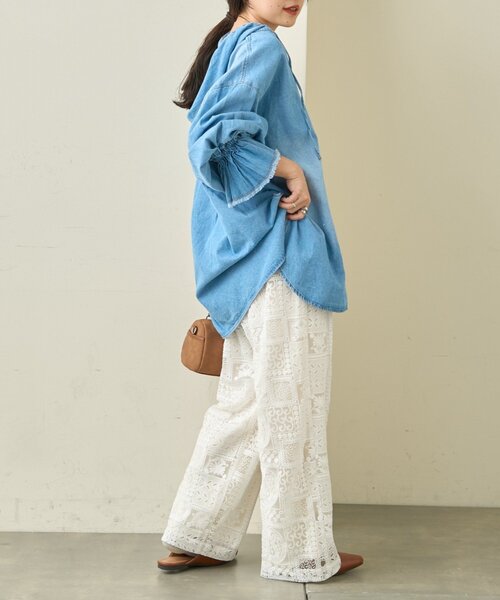 CIAOPANIC TYPY（チャオパニックティピー）の「ボタニカルワイドイージーレースパンツ（その他パンツ・レディース・ホワイト/ブラック・LARGE/MEDIUM/SMALL）」の7枚目の写真