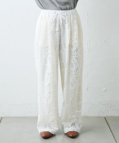 CIAOPANIC TYPY（チャオパニックティピー）の「ボタニカルワイドイージーレースパンツ（その他パンツ・レディース・ホワイト/ブラック・LARGE/MEDIUM/SMALL）」の17枚目の写真