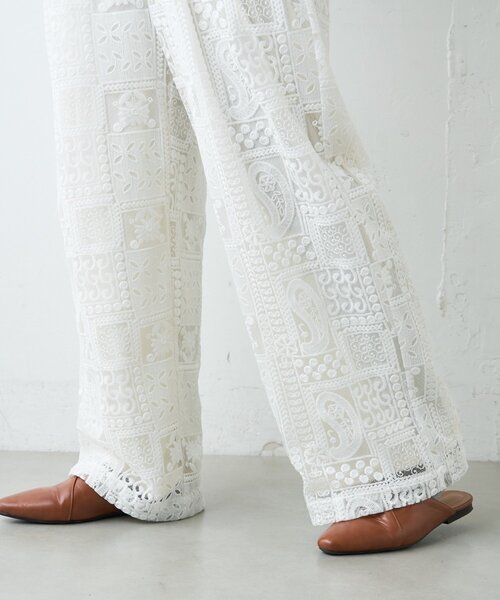 CIAOPANIC TYPY（チャオパニックティピー）の「ボタニカルワイドイージーレースパンツ（その他パンツ・レディース・ホワイト/ブラック・LARGE/MEDIUM/SMALL）」の22枚目の写真