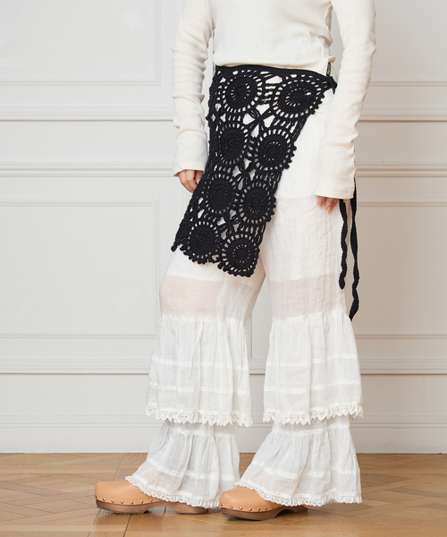 IENA LA BOUCLE（イエナラブークル）の「MAYDI/マイディ granny square スカート  ANUDAR（スカート・レディース・ブラック・FREE）」の3枚目の写真