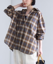 Aunely（オーネリー）の「【Aunely】洗練シアー チェックシャツ / マシンウォッシャブル＜YOSOOIシリーズ＞（シャツ/ブラウス）」
