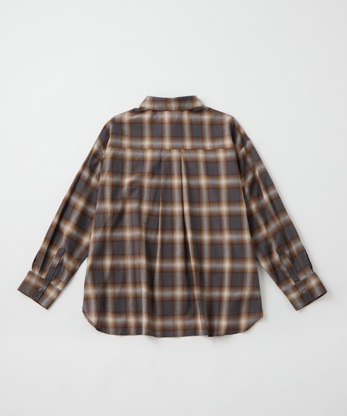 Aunely（オーネリー）の「【Aunely】洗練シアー チェックシャツ / マシンウォッシャブル＜YOSOOIシリーズ＞（シャツ/ブラウス・レディース・ブラウン/ベージュ/ネイビー/アイボリー/ブラック/ライトブルー・M/L）」の8枚目の写真