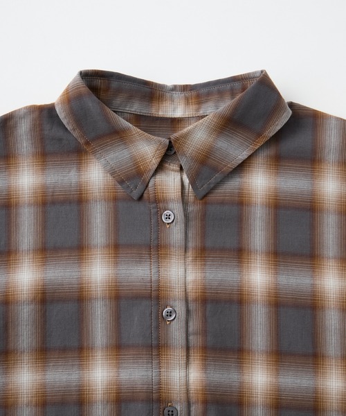 Aunely（オーネリー）の「【Aunely】洗練シアー チェックシャツ / マシンウォッシャブル＜YOSOOIシリーズ＞（シャツ/ブラウス・レディース・ブラウン/ベージュ/ネイビー/アイボリー/ブラック/ライトブルー・M/L）」の9枚目の写真