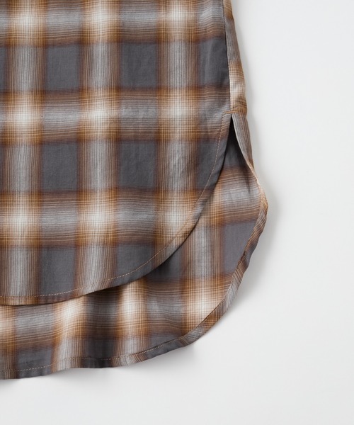 Aunely（オーネリー）の「【Aunely】洗練シアー チェックシャツ / マシンウォッシャブル＜YOSOOIシリーズ＞（シャツ/ブラウス・レディース・ブラウン/ベージュ/ネイビー/アイボリー/ブラック/ライトブルー・M/L）」の12枚目の写真