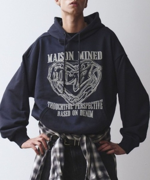 ALAND(エーランド)の「MAISON MINED/DOODLEハートフーディー(パーカー・メンズ・グレー/ボルドー/ネイビー・LARGE/MEDIUM)」の1枚目の写真