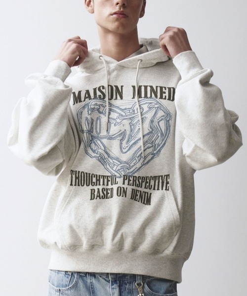 ALAND(エーランド)の「MAISON MINED/DOODLEハートフーディー(パーカー・メンズ・グレー/ボルドー/ネイビー・LARGE/MEDIUM)」の2枚目の写真