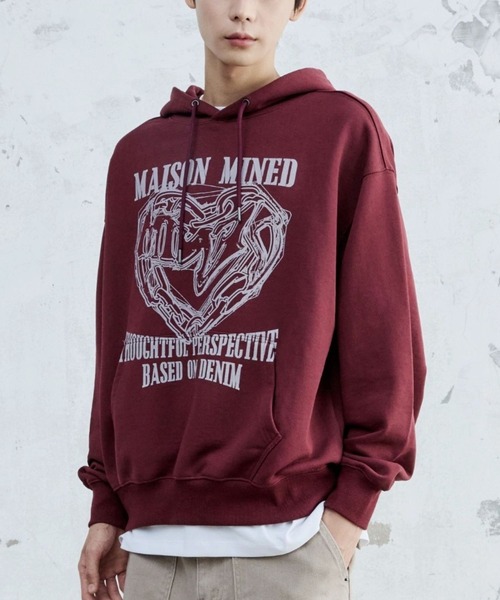 ALAND(エーランド)の「MAISON MINED/DOODLEハートフーディー(パーカー・メンズ・グレー/ボルドー/ネイビー・LARGE/MEDIUM)」の3枚目の写真