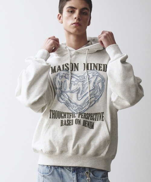 ALAND(エーランド)の「MAISON MINED/DOODLEハートフーディー(パーカー・メンズ・グレー/ボルドー/ネイビー・LARGE/MEDIUM)」の10枚目の写真