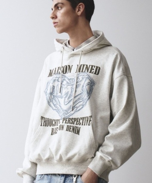 ALAND(エーランド)の「MAISON MINED/DOODLEハートフーディー(パーカー・メンズ・グレー/ボルドー/ネイビー・LARGE/MEDIUM)」の11枚目の写真